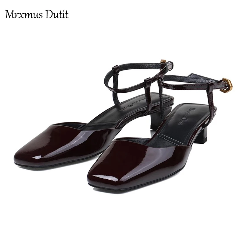 Mrxmus 2024 Summer Fashion Women New Square Head Muller Sandals Solid Elegant Casual Versatile Simple Shoes Female Chic Pumps