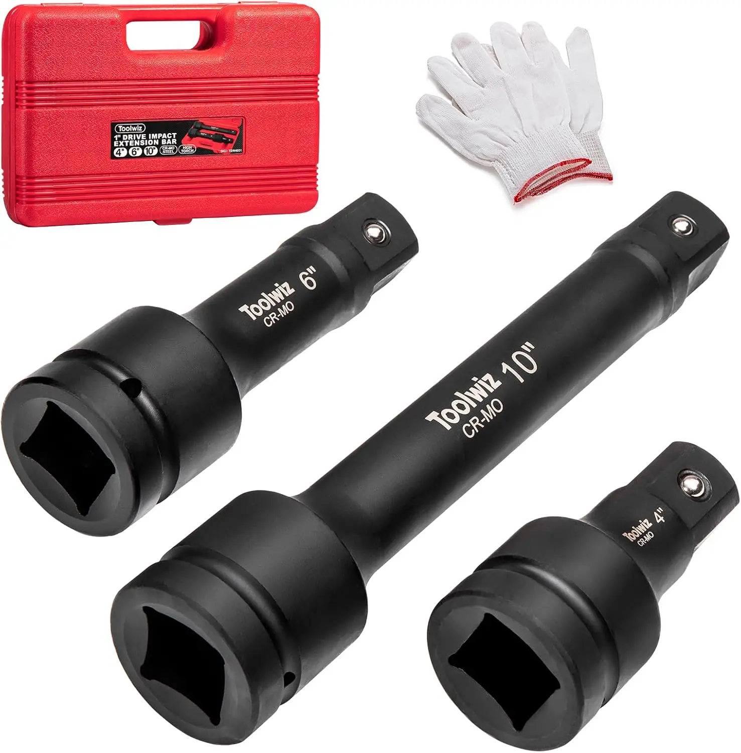 

1' Socket Extension Set (3-Piece) 4', 6', 10' Cr-Mo Steel with Locking Pin, for Air Impact Wrenches