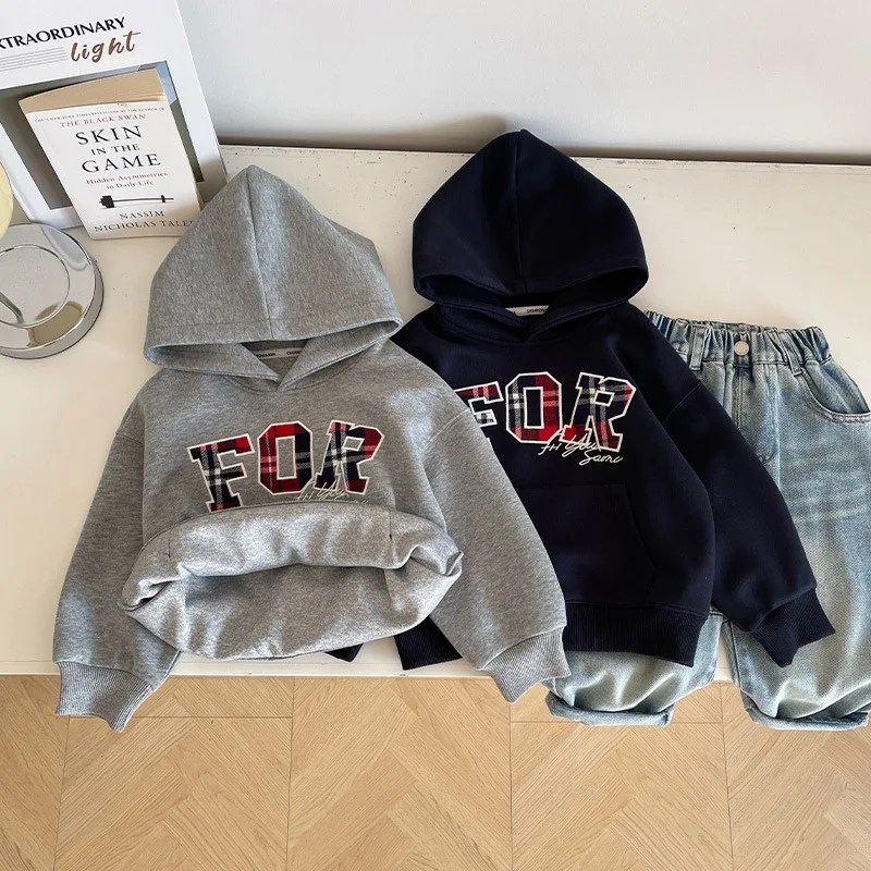 

Hoodie Spring New Fashionable Comfortable Boys Children Korean Loose Casual Cool Personality Long Sleeves All-matching