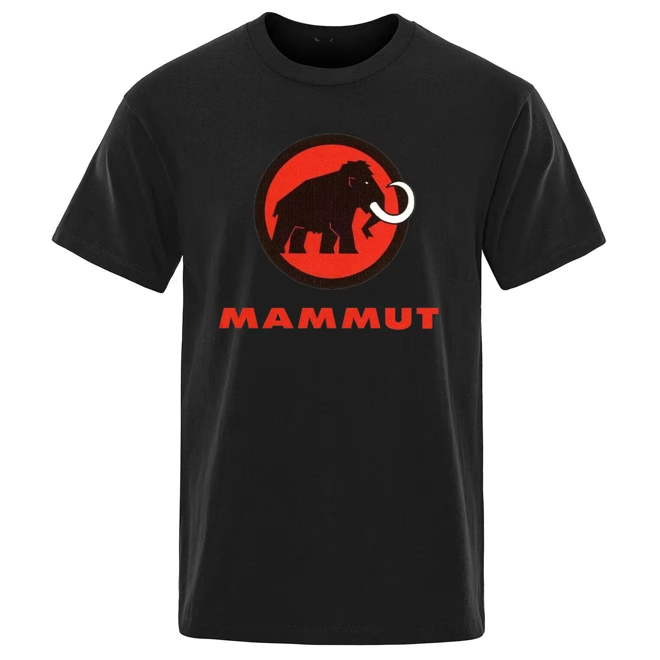 

Американская мода High Street Mammoth, мужская и женская летняя хлопковая уличная одежда с короткими рукавами и круглым вырезом, повседневный топ
