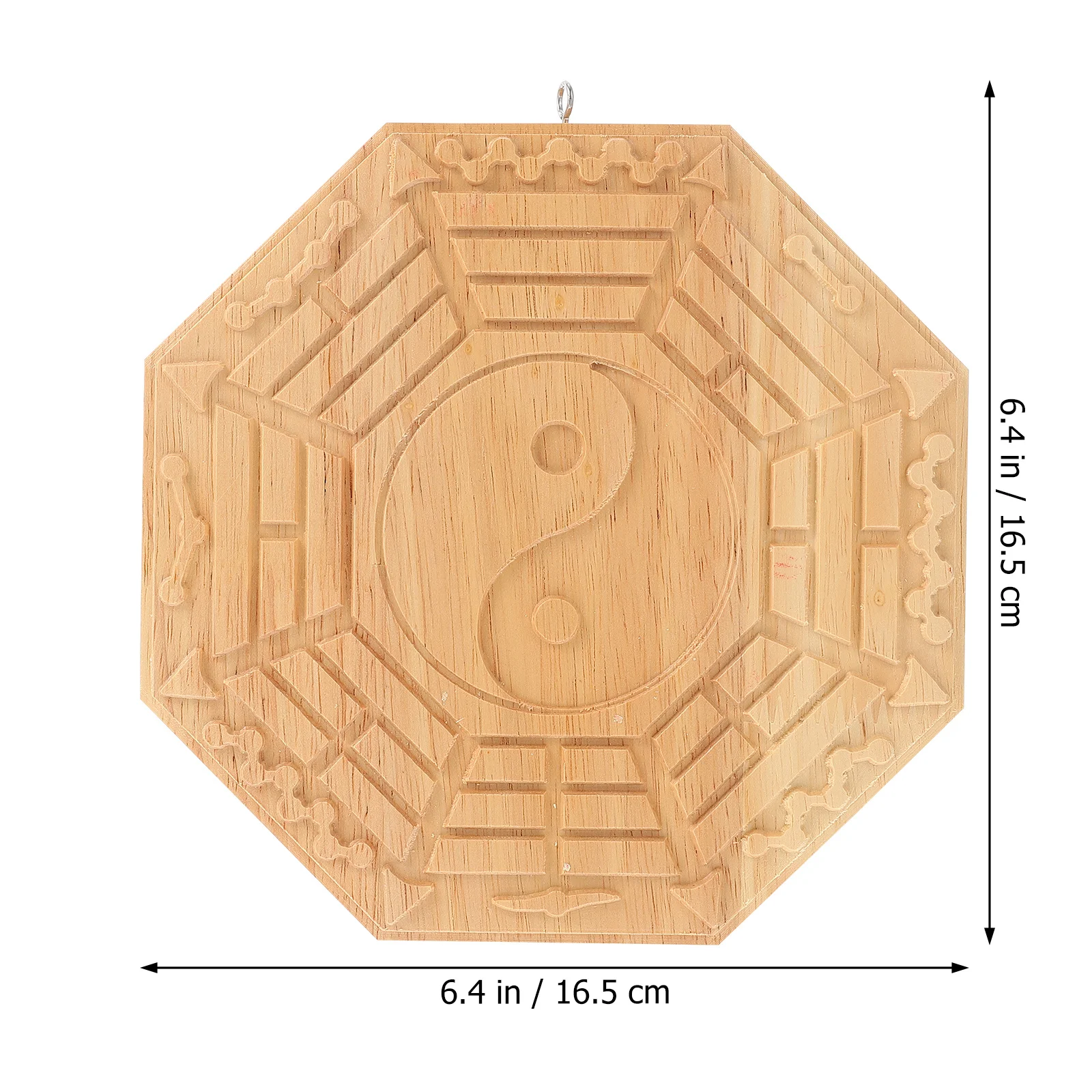 

1pc Wooden Carved Shui Pendant Tai Bagua Mirror Home Decor Blessing Ornament Exorcism Craft Blessing Decor Wall Art