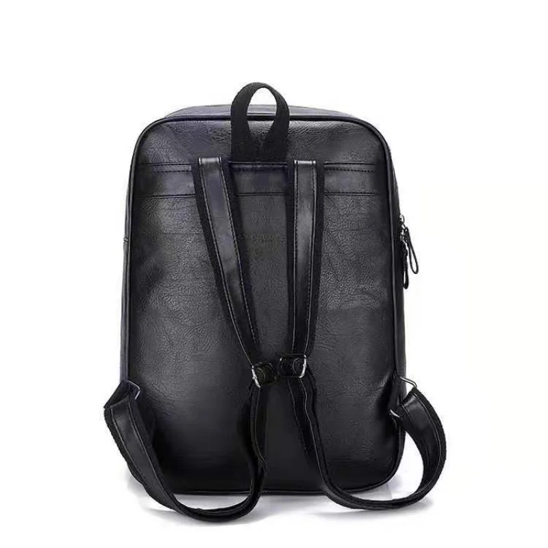 Vintage PU Leather Men Backpack Large Capacity Student School Bags For Boys Fashion Laptop Bag Man Sports Travel Backpack