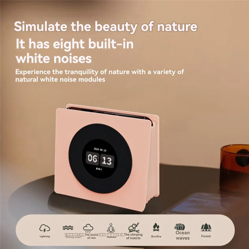 كلمات ديناميكية جديدة من الفينيل عائمة على آلة صوت بلوتوث على الساعة الرقمية الرجعية مع 8 أصوات صامتة #3