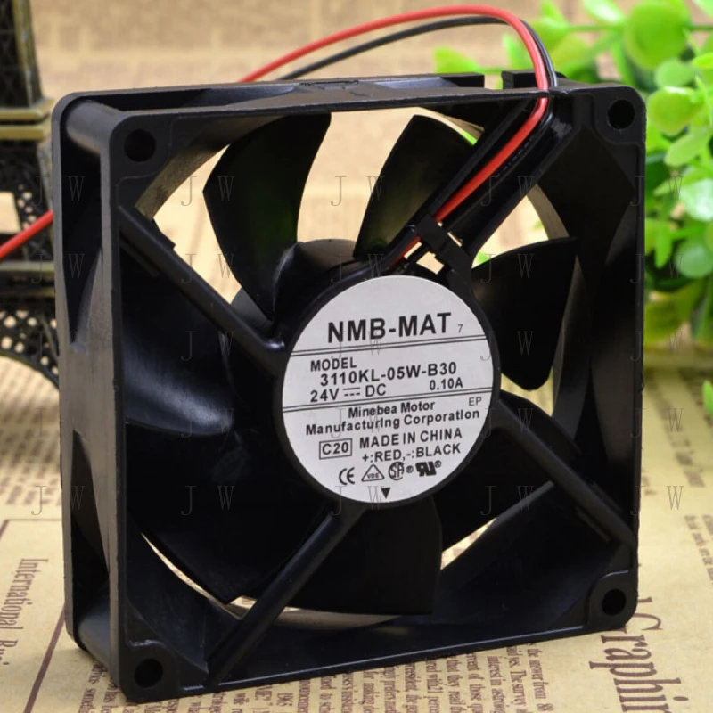 W  FOR NMB 3110KL-05W-B30 8025 24V 0.10A 8CM Chassis Cooling Industrial Fan Mute
