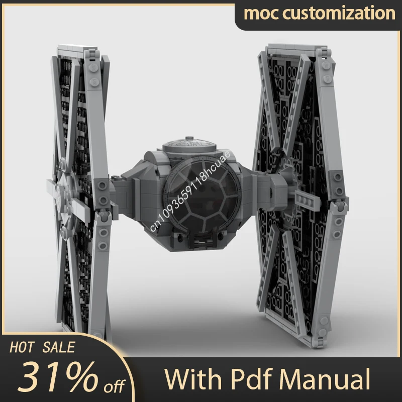 

456 шт. Moc-75300 Звездная битва TIE Модель истребителя Строительные блоки Кирпичи Diy Творческая сборка Развивающие игрушки Подарок для детей