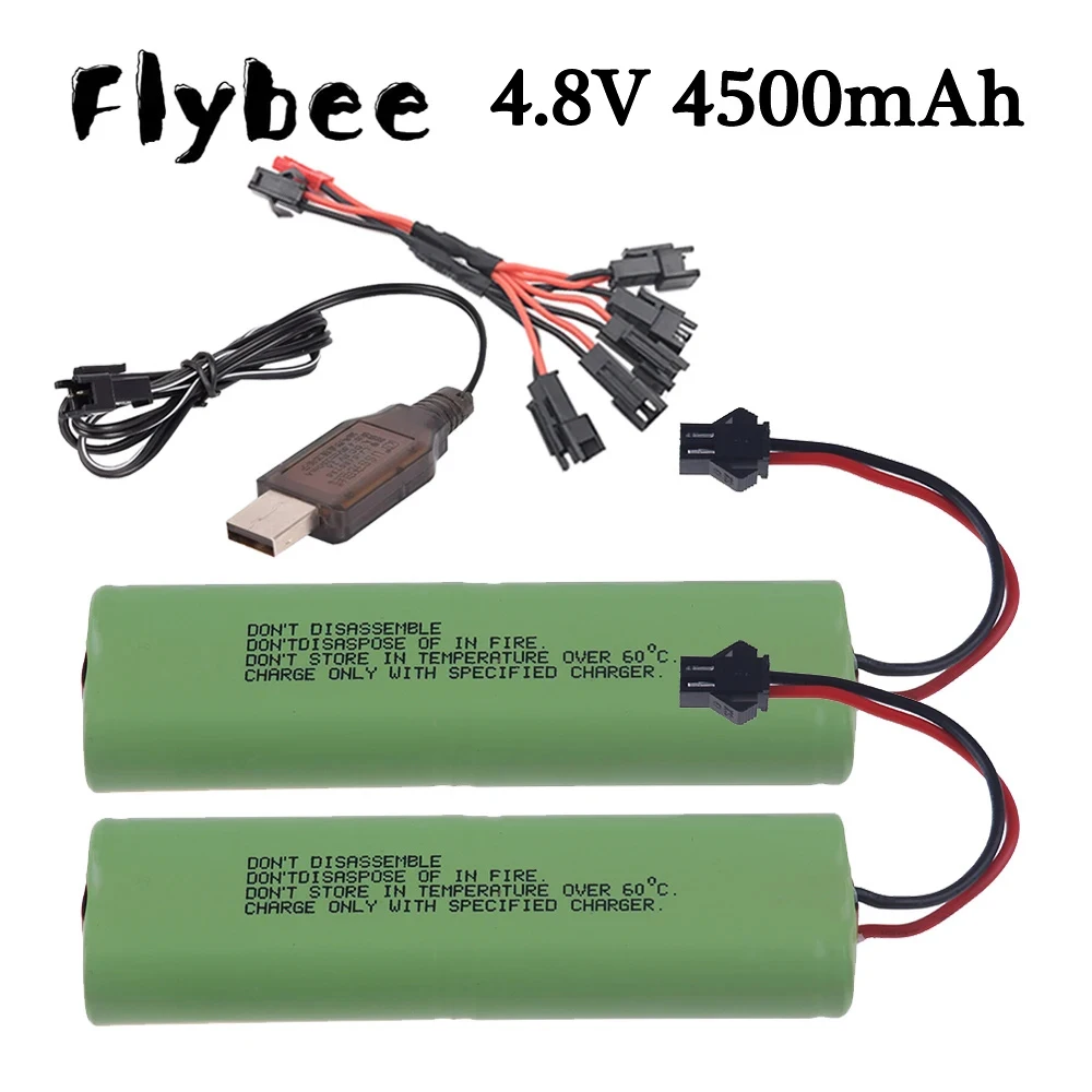 Ni-MH 4.8V 4500mah Rechargeable Battery + USB Charger For Rc toys Cars Tanks Trucks Robot Boats Gun 3000/3500mAh 4.8V AA Battery