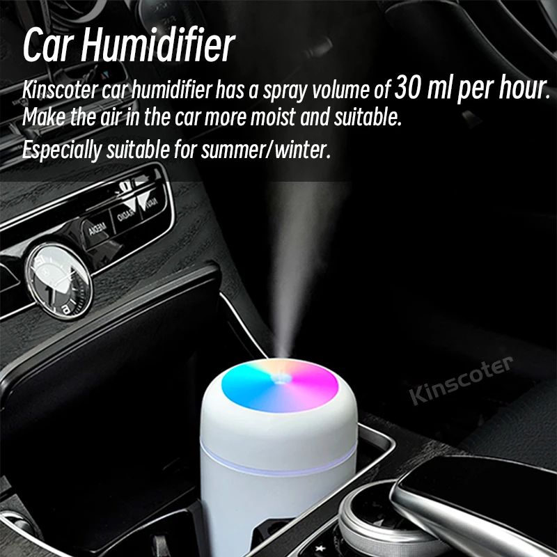 

Kinscoter Air Humidifier Portable Mini USB Aroma Diffuser With Cool Mist Bedroom Home Car Plants Purifier Humificador 300ml H2O