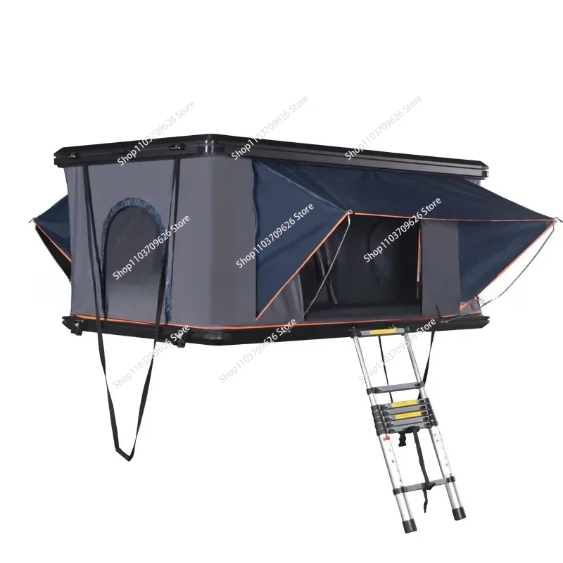 Gold Seller 2022 Camping Aluminum 3 Person Outdoor Hiking Rooftop Roof Top Car Tent Triangle Clamshell Hard Shell Top Roof Tent