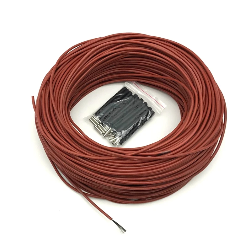 

12K HEAT 50M 12K 33Ω/M Carbon Fiber Heating Cable 3MM Floor Warming Wire High Temperature Silicone Heating Cable Easy Install