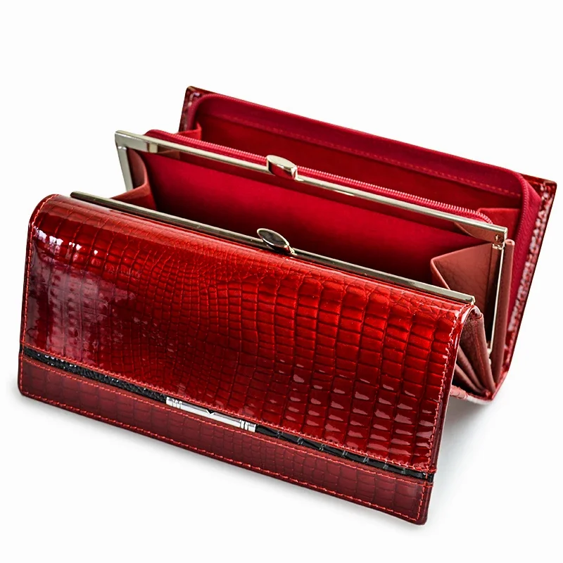 

Genuine Leather Women Wallet Brand Alligator Pattern Wallets Female Purses Money Bag Ladies Coin Card Holder Clutch Handbags