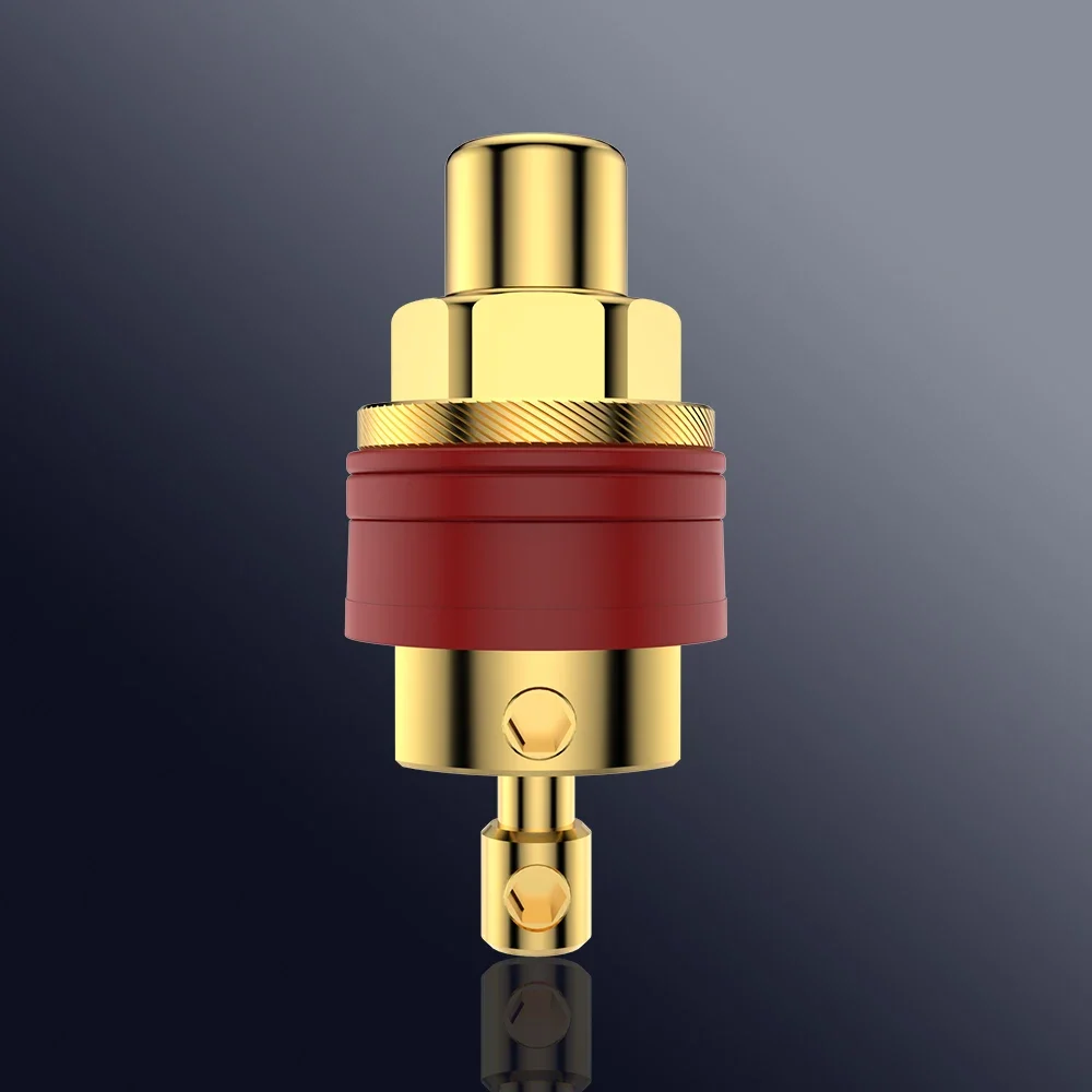 High Quality Viborg RC102G Pure Copper 24K Gold Plated RCA Socket Screw Locking RCA Female Socket Hifi