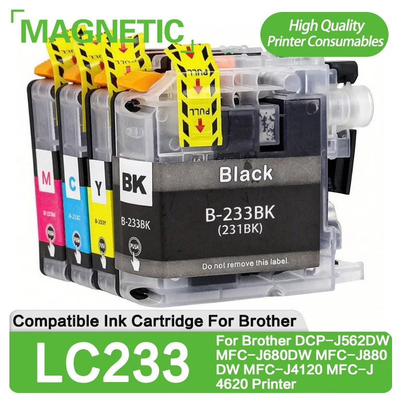 LC231 LC233 Ink Cartridge Compatible For Brother DCP-J4120DW DCP-J562DW MFC-J680DW MFC-J880DW MFC-J4120 MFC-J4620 Printer