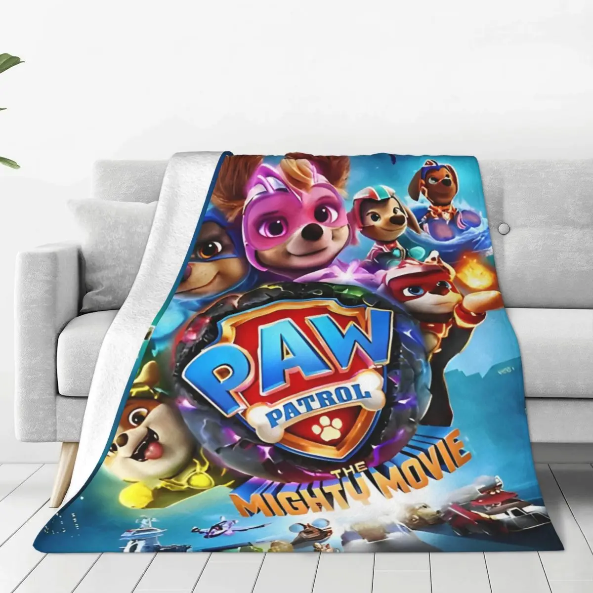 

P-Patrol Dog The Mighty Movie Blanket Cute Cartoon Flannel Novelty Warm Throw Blanket for Home Autumn/Winter