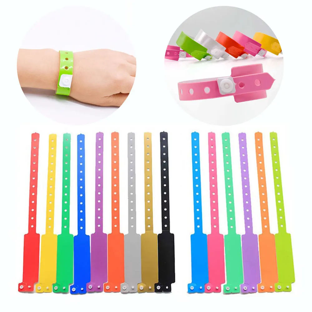 VINYL WRISTBANDS - PLAIN COLOR, Security, Event, Festivals, Wide Face, Plastic Bracelets, Arm Bands