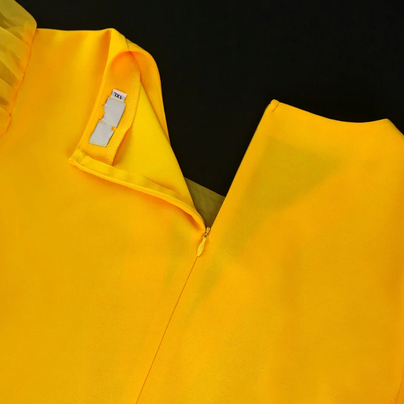 Luxury Yellow Dresses for Women V Neck Short Sleeve High Waisted Pleated Knee Length Elegant Birthday Weddig Party Vestidos Robe