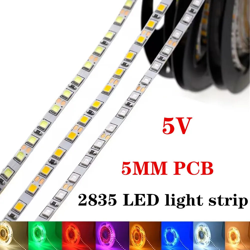 5m White/Warm White/Blue/Green/Red/Yellow 60leds/m SMD3528 5mmpcb Flexible LED Strip Tape Light,DC5V 300leds