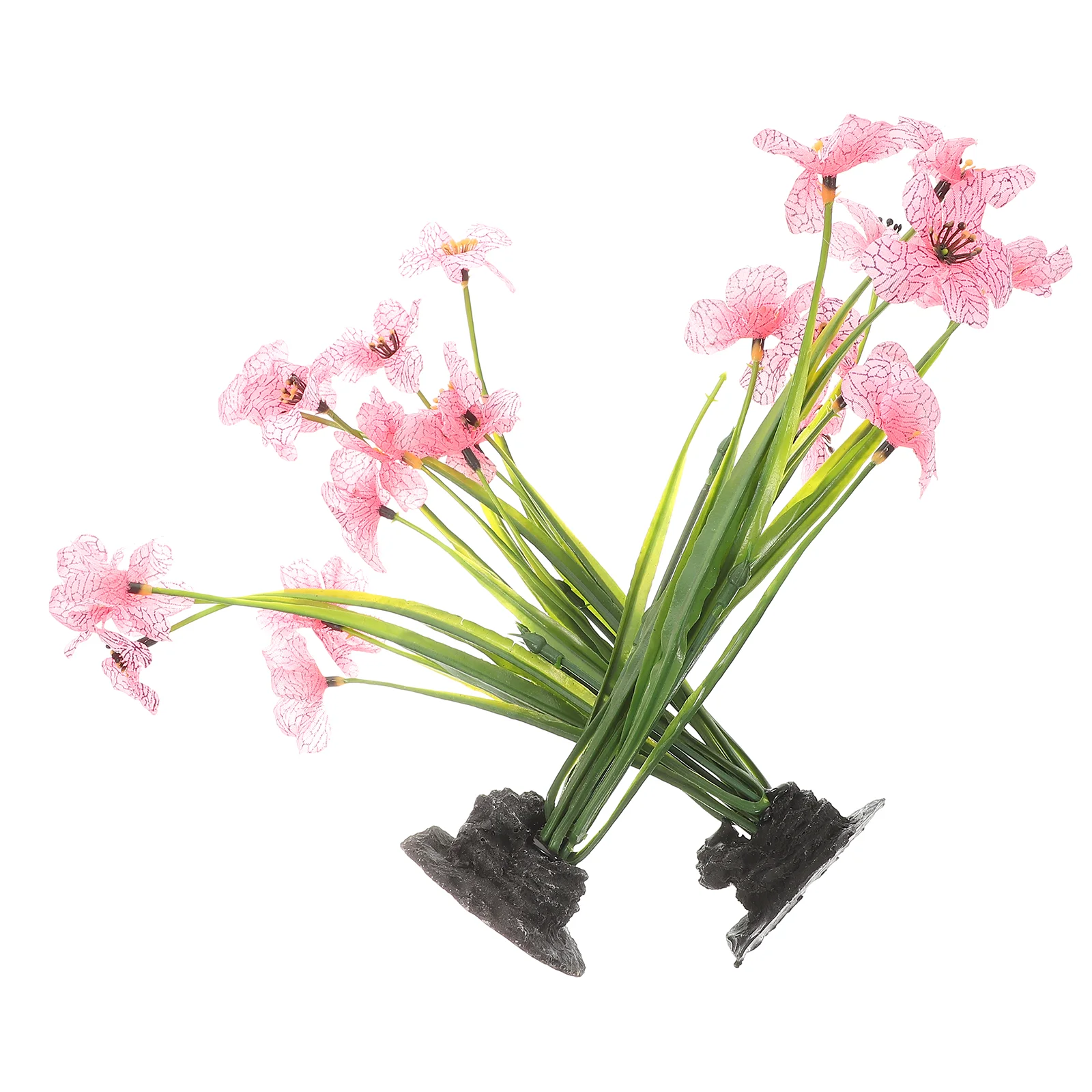 

2 Pcs Aquatic Plant Fish Tank Small Fake Plants Desktop Decoration Plastic Decorations Baby