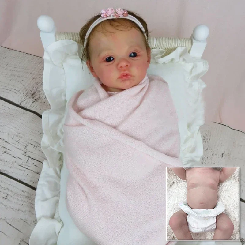 

48CM Bebe Reborn Meadow Handmade Already Painted Finished Reborn Doll Soft Silicone Vinyl Doll Kids Toy Gift