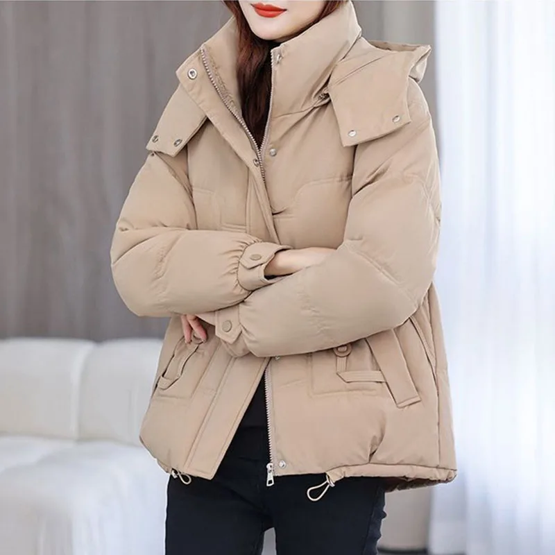 

2025 New Winter Down Cotton Jacket Women Coat Korean Hooded Thicke Warm All-Match Parkas Female Casual Tops Ladies Outwear