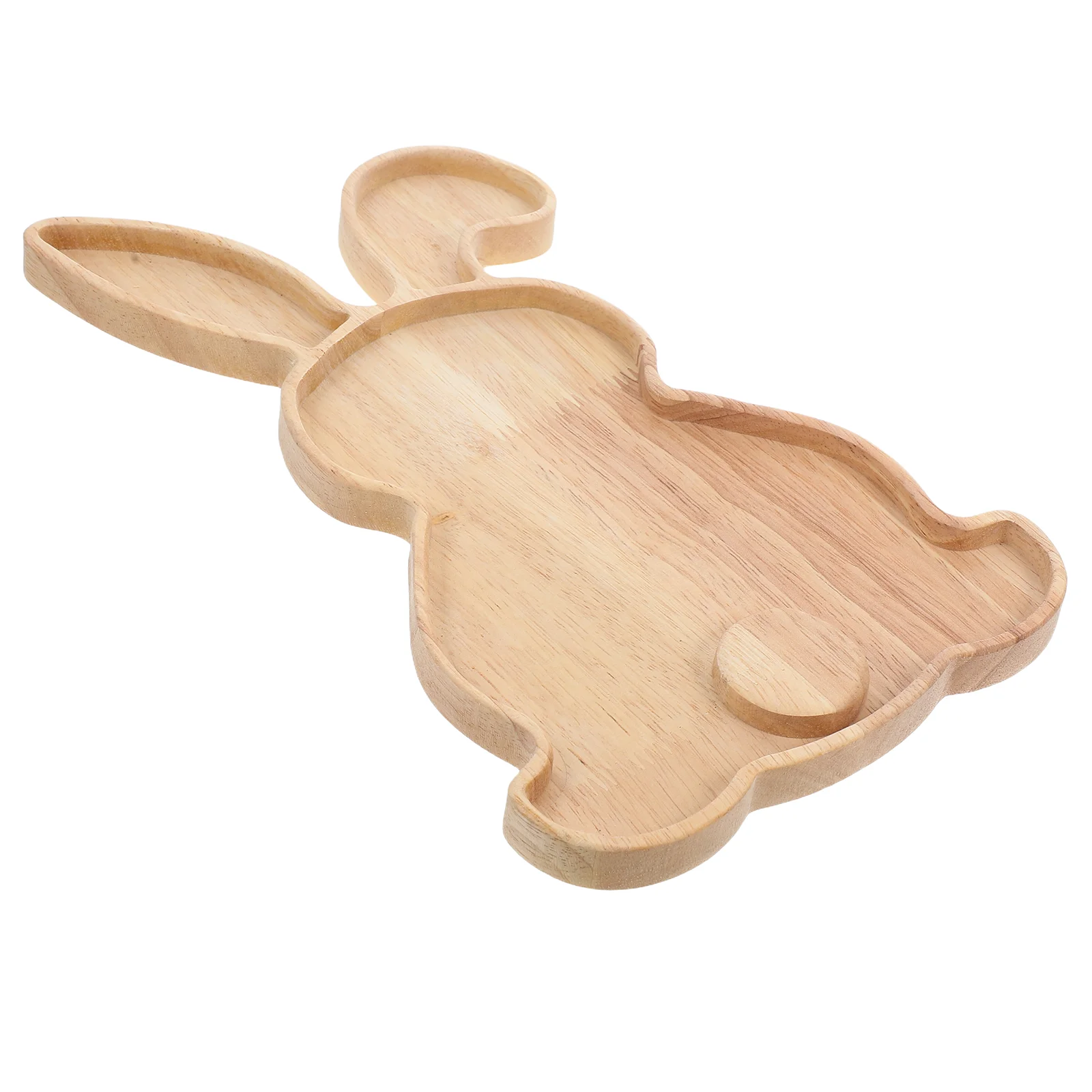 Rabbit Tray Fruit Serving Wooden Delicate Plate Desktop Cake Easter Bunny Kids Chocolate Candy Decor Decorative