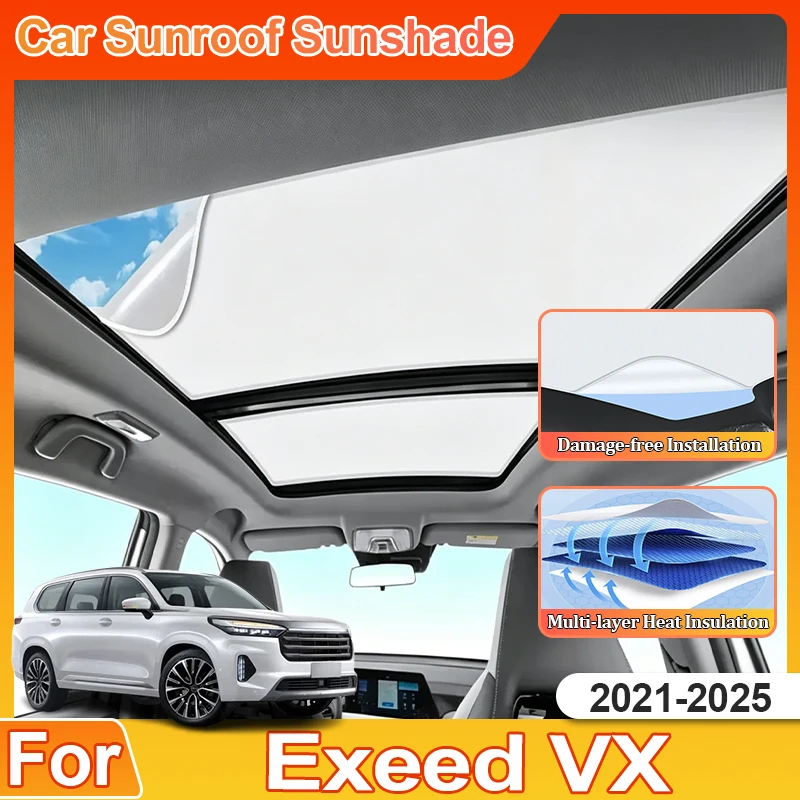 

For Exeed VX Lanyue Xtrim QX 2021~2025 Heat Insulation Skylight Blind Sun Parts Sun Visor Car Accessories Interior Car Sunshades