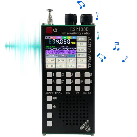TEF6686 SI4732 Dual Chip Full Band Receiver Radio Portable Shortwave Radio for DX Listening Emergency & Aviation Monitoring