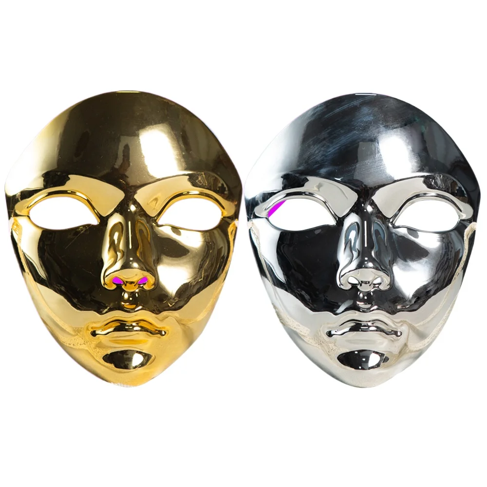 Masquerade Mask Metallic Color  Halloween Mask Full Face  For Women Men Cosplay Masquerade Costume Accessories