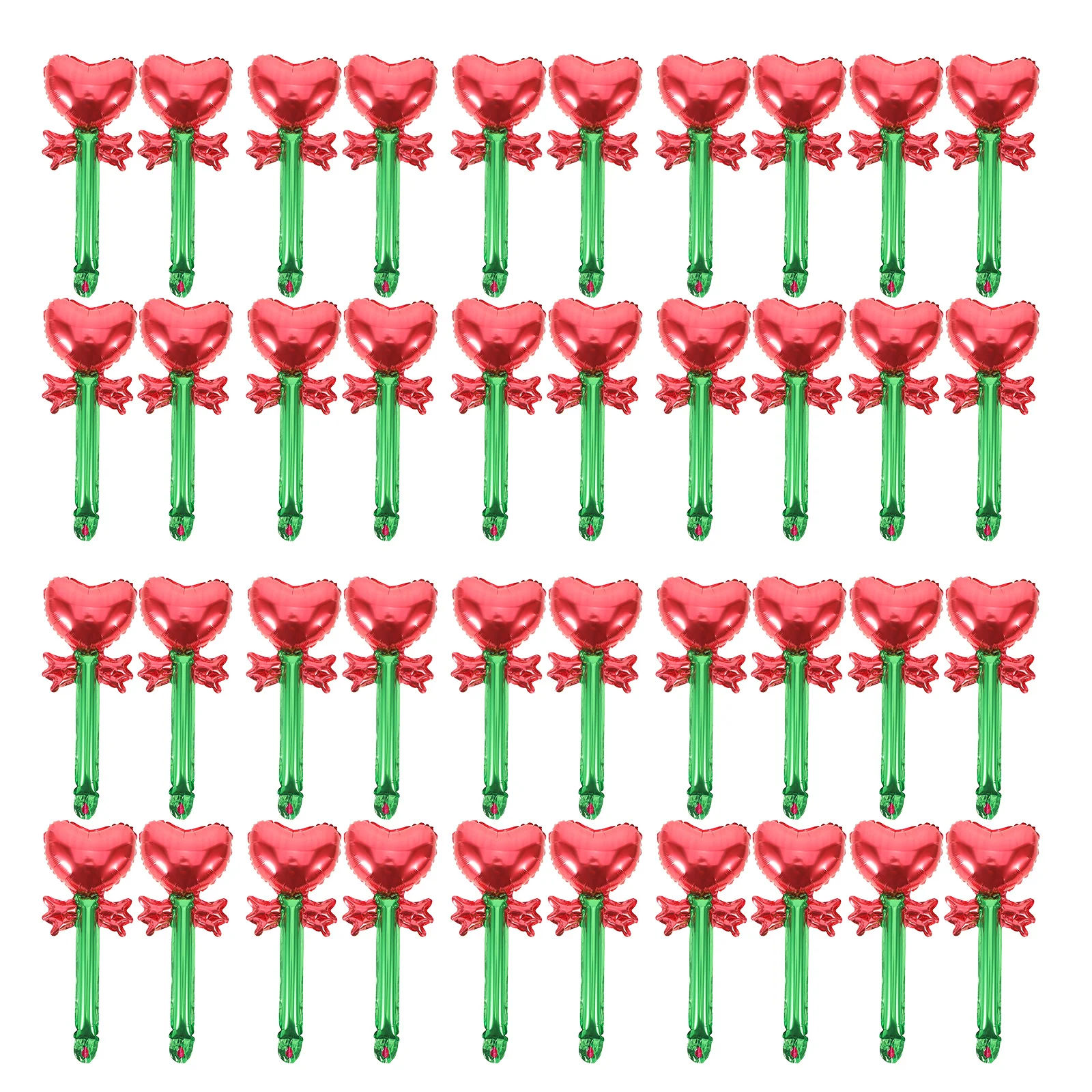 

50pcs Handheld Inflatable Heart Stick Aluminum Foil Balloons Romantic Valentine Wedding Party Decoration Photo Prop Festival