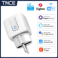 Tuya WIFI Smart Socket EU 16A/20A Wifi/Zigbee Smart Plug With Power Monitoring Smart HomeVoice Control Support Google Home Alexa