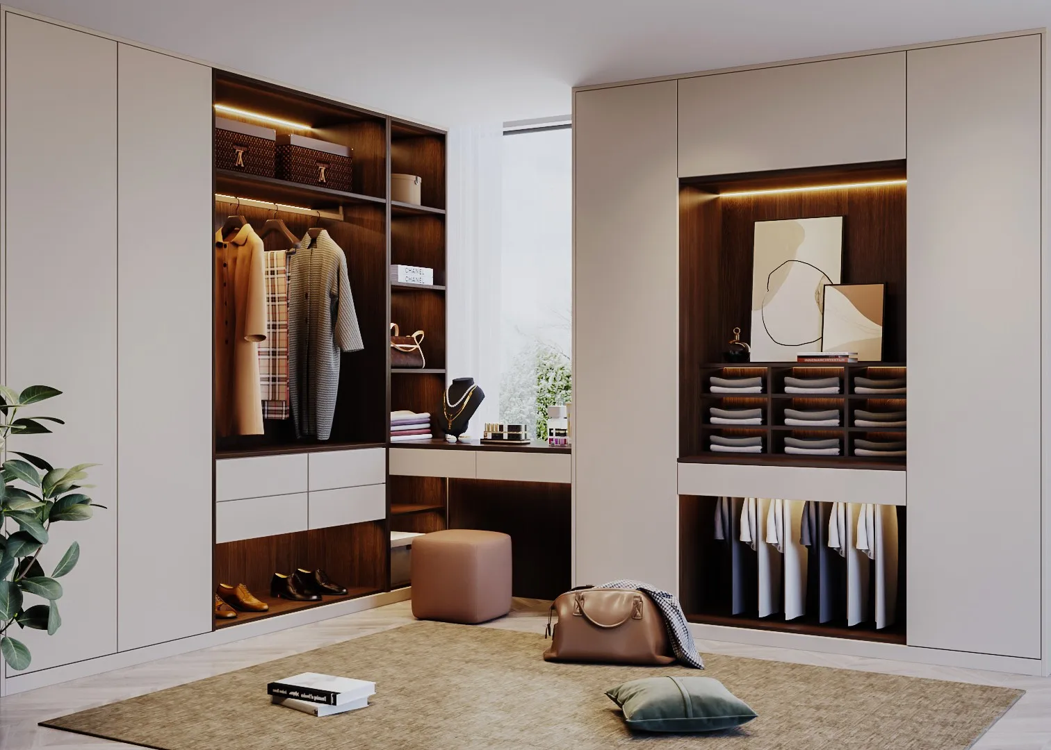 bedroom furniture modular wooden custom modern design walk in closet wardrobes----Please contact for exact price