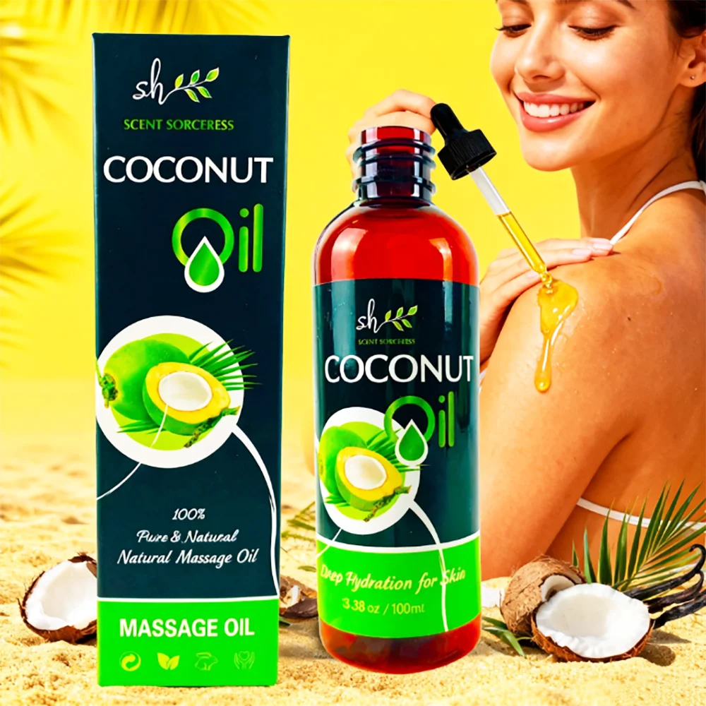

SCENT SORCERESS 100ml Coconut Massage Oil Nourishing Brighten Skin for Diffuser Relaxation Aromatic Spa Essential Oils Clean air