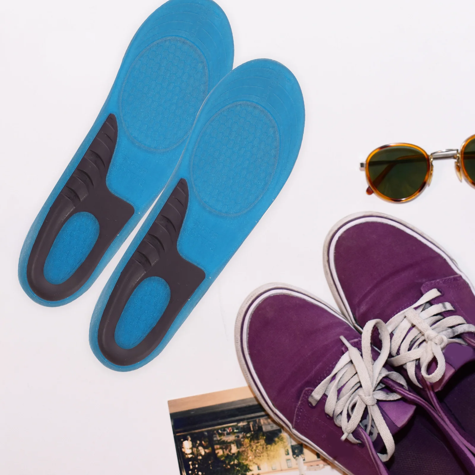 

Silicone Shock Absorbing Insoles Size M 40-42 Soft Massage Gel Pads for Walking Hiking Running Sports Shoe Cushioning