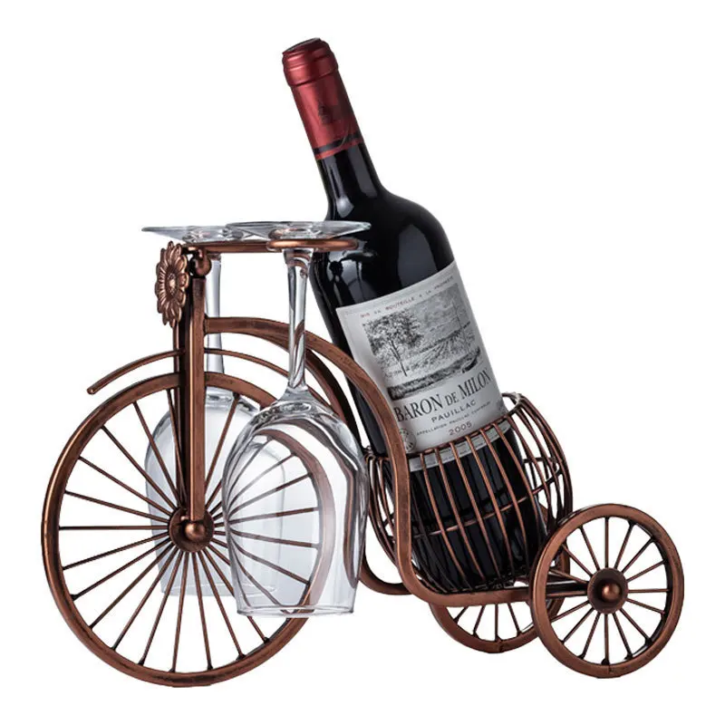 Imagem -02 - Bicicleta Retro Forma Cremalheira do Vinho Bar Mesa de Jantar Suporte de Vidro Uso Duplo Criativo Personalidade