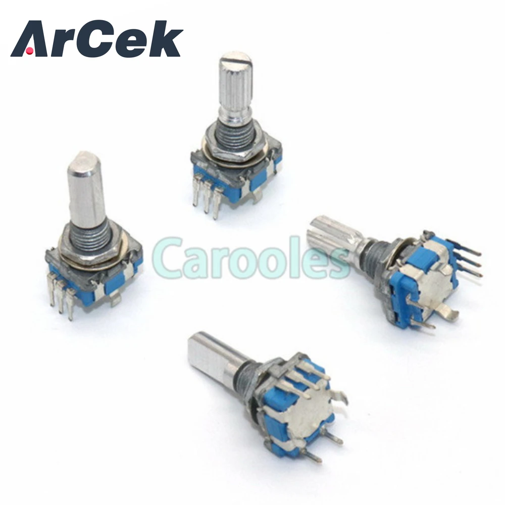 

1 Set 360 Degree EC11 Rotary Encoder Code Switch Digital Potentiometer 7 Pins Shaft Dia. 6mm*20mm with Knob for Arduino