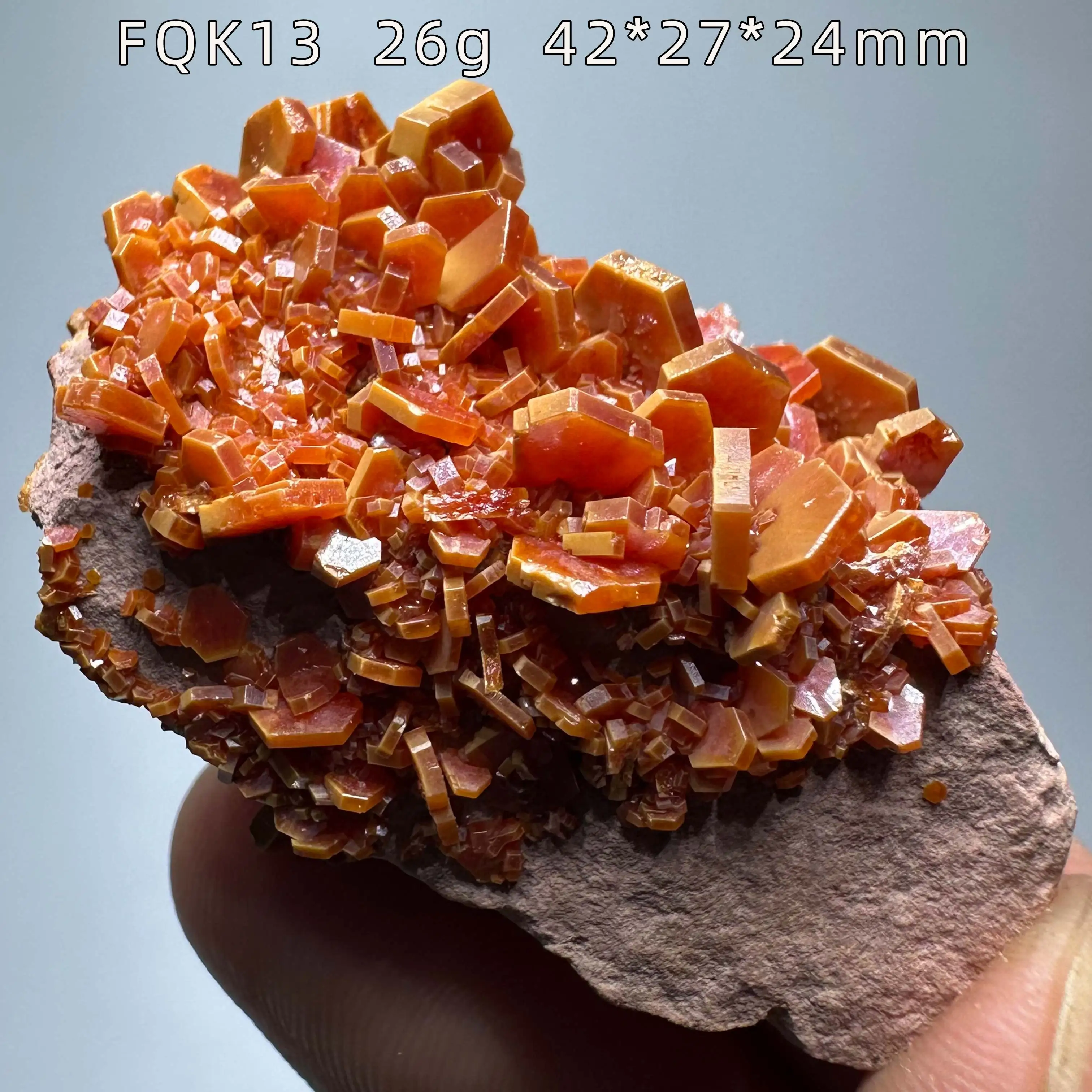 Natural Morocco Vanadinite Mineral Specimen + Healing Quartz Crystals and Stones Rock Gemstone