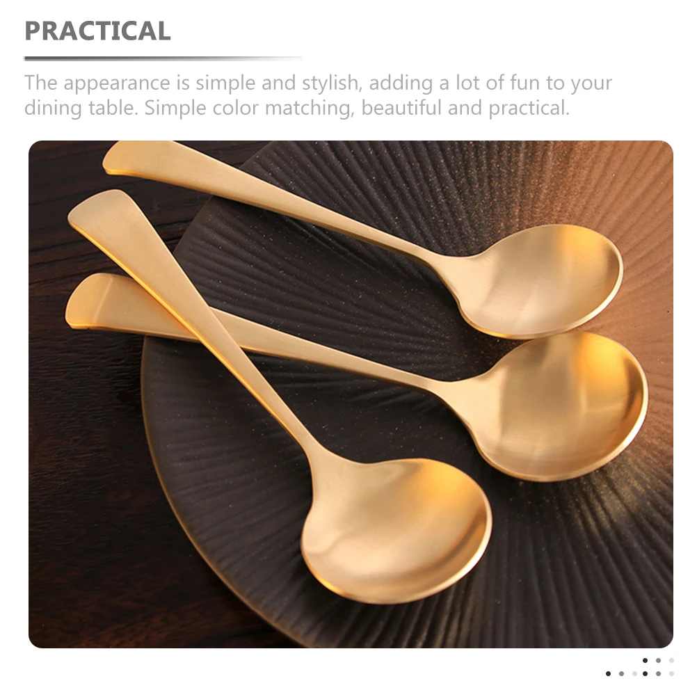 

Copper Spoon Simple Large Serving Spoons Dinner Rice Bulk Scoop Porridge Decor Cereal