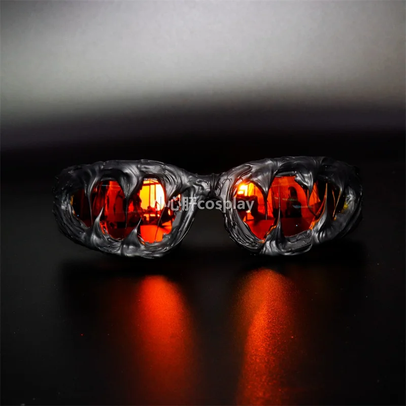 New Gothic Punk Dark Laser Cosplay Glasses Unisex Black Resin Devil Cool Sunglasses Hip-pop Eyewear Halloween Party Accessory