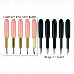 5pcs Deep Cut Blade and 5pcs Premium Fine Point Blade for Cricut Maker 3 Explore 3 Air 2 Cameo 4 Roland Sunshine Pink Black