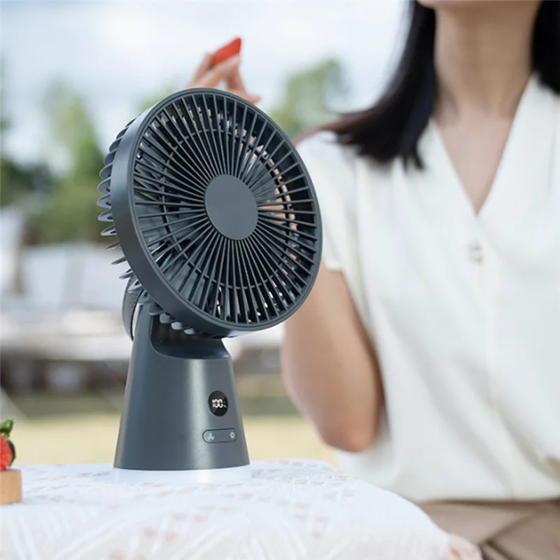 Беспроводной охлаждающий вентилятор, 5 скоростей, 3600 мАч, USB настольный вентилятор, портативный мини-настольный вентилятор для офиса, для дома A