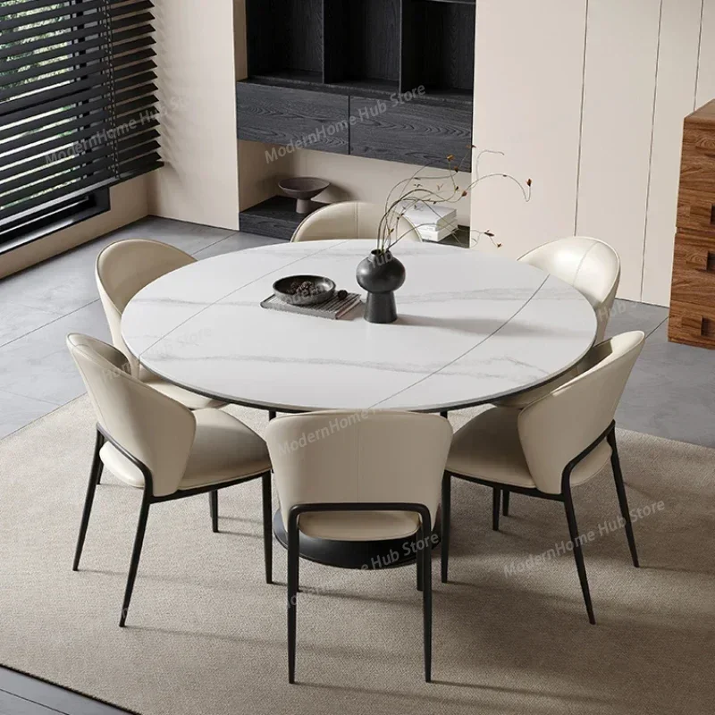 Kitchen Table Designer Dinning Tables Reception Dining Room Elegant Round Extendable Free Shipping Mesa Comedor Oval Sedentary