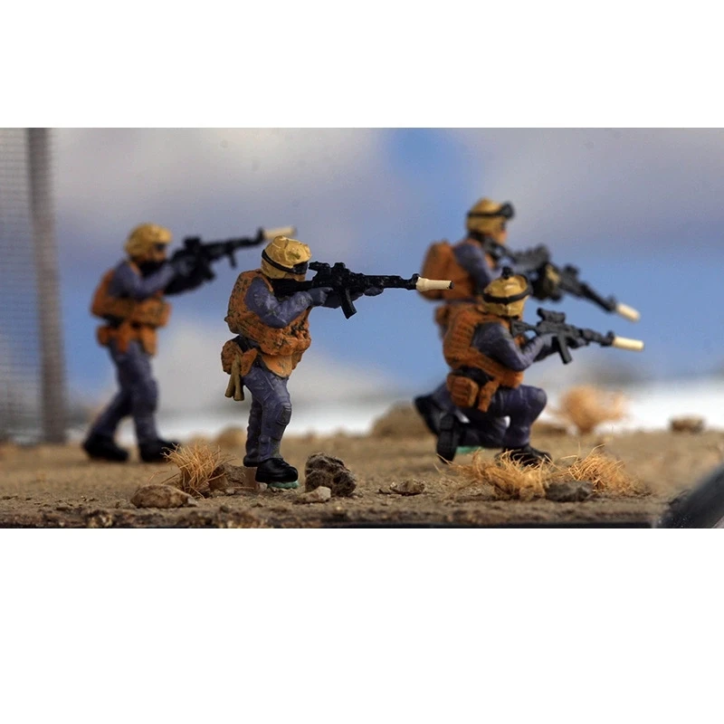 Figurki akcji w skali 1/72, 4 sztuki, rosyjskie żołnierze specjalnych sił pancernych, model do samodzielnego montażu, akcesoria do scen, zabawki kolekcjonerskie.