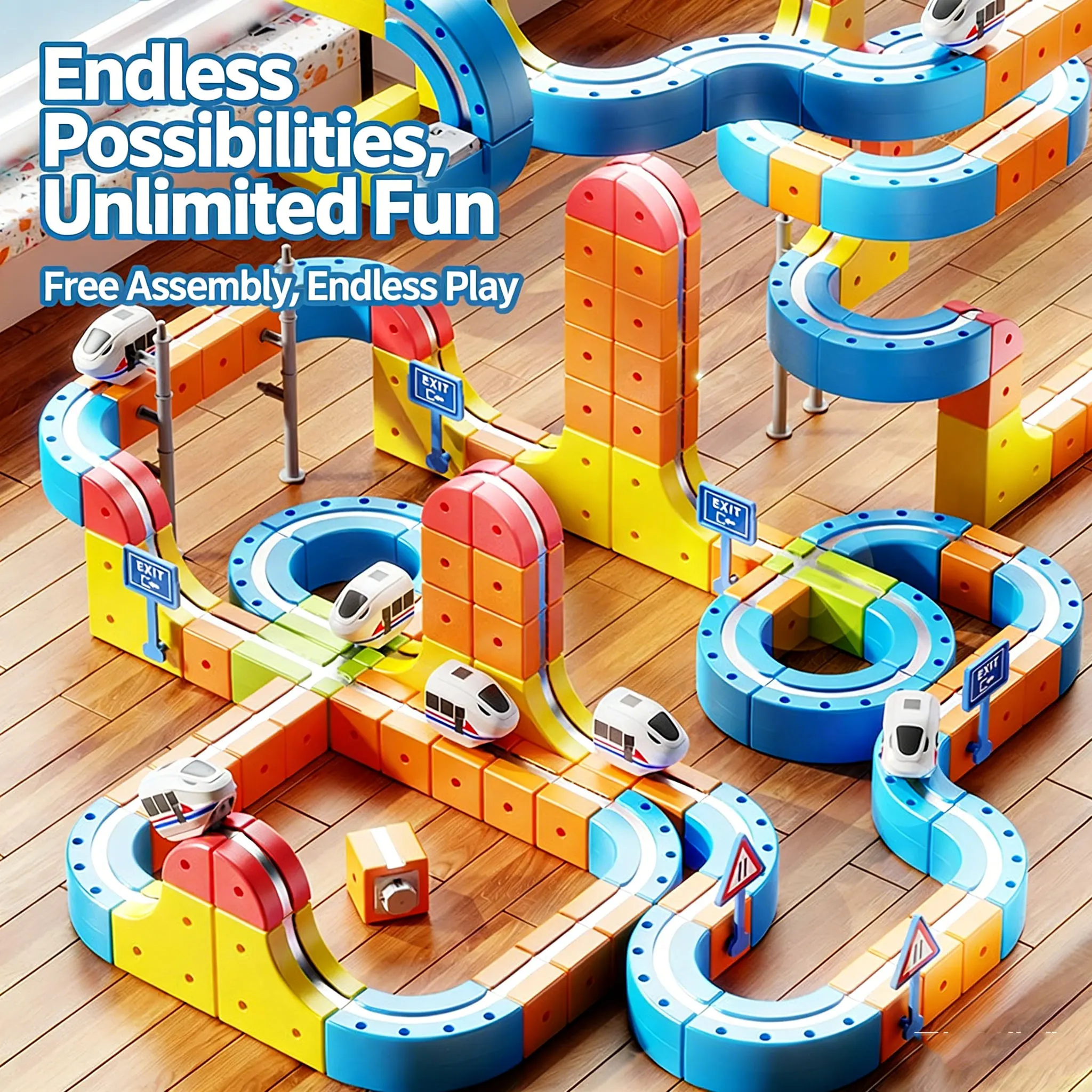 

DIY электрическая левитация магнитная дорожка автомобиль поезд строительные блоки город собрать головоломка игрушка образовательный подарок для детей