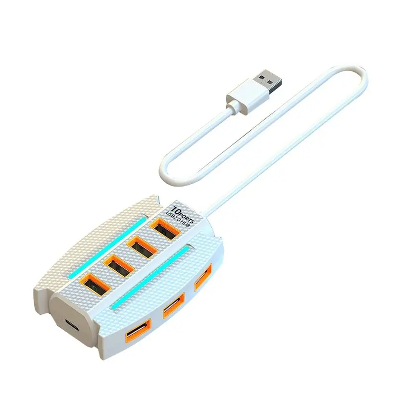1.2 M USB Hub 10 Port USB 2.0 Splitter Card Reader USB Expander For Laptop PC Keyboard Mouse Hard Disk Flash Drive-AEF7