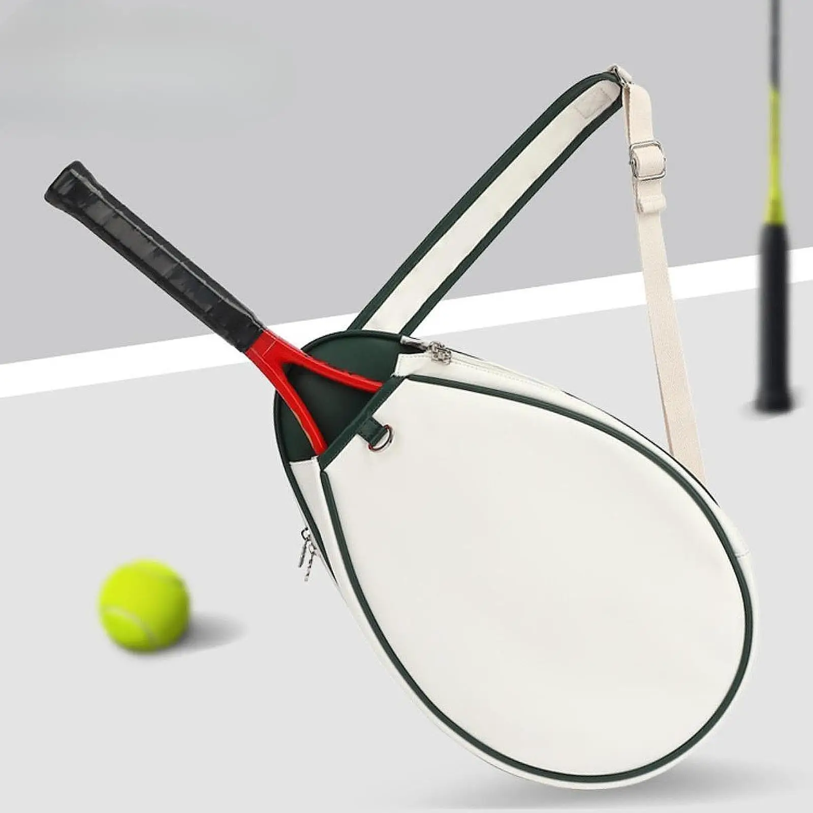 

Racquet Tennis Bag Tennis Crossbody Bag PU Waterproof Carrier Sports Paddle