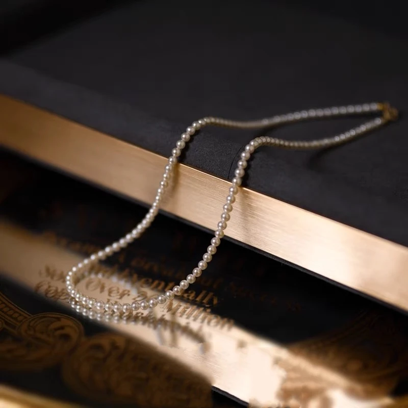 

Real 18K Gold Natural baby Freshwater Pearl Necklace Elegant and Fashionable Women's Gift Pure AU750 Banquet Wedding DC1028
