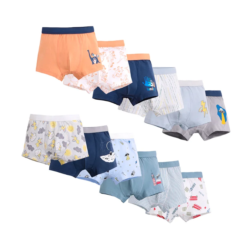 

3pcs Boys' Boxers 2023 New Lycra Cotton Underwear Cartoon Antibacterial Boxers