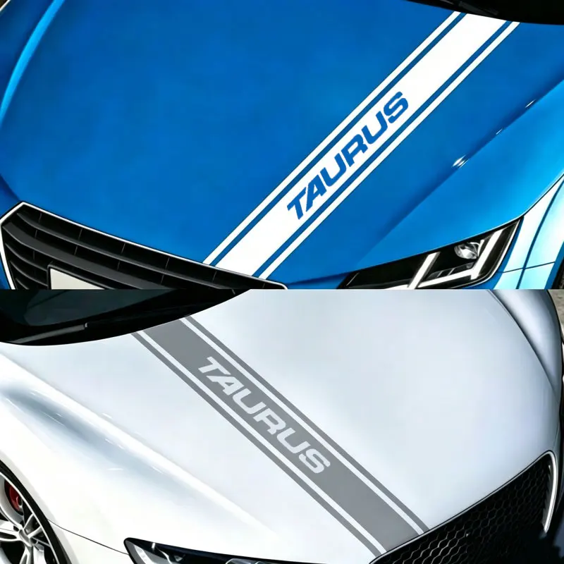 For Ford TAURUS Logo Car Hood Stickers Waterproof Anti Scratch Vinyl Film Car Body Decals Front Bonnet Decor Styling Accessories