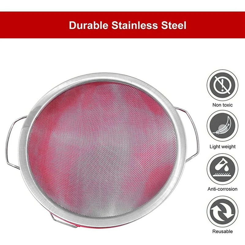 3X Paint Strainer Mesh Stainless Steel Paint Emulsion Honey Funnel Filter Cover Filter Tool Product 60-Mesh 11.4Inch