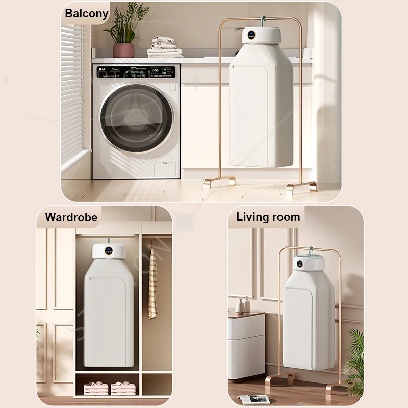 Clothes Dryer Heater Fan Dormitory Foldable Travel Garment Drying Hanger Cabinet Laundry Air Dehydrator Warmer Timing