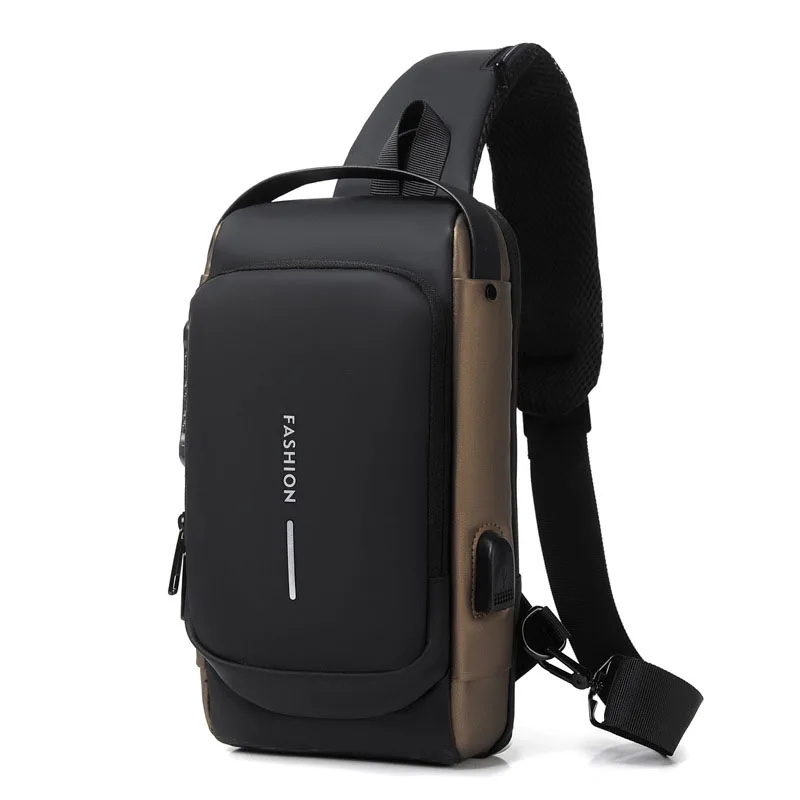 Newest Men Anti Theft Chest Bag Shoulder USB Charging Crossbody Package School Short Trip Messengers Gym Men's Sling Sports Pack